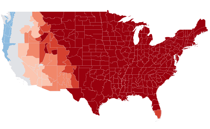 Observed temperature departure from normal for FMA 2012