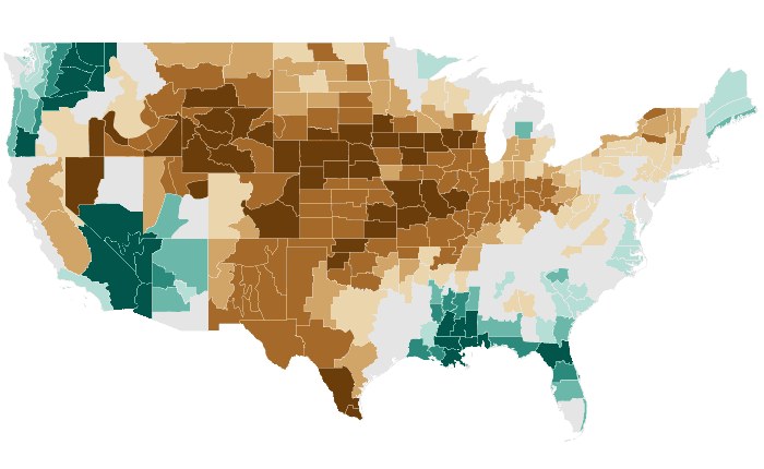 Observed precipitation departure from normal for JJA 2012