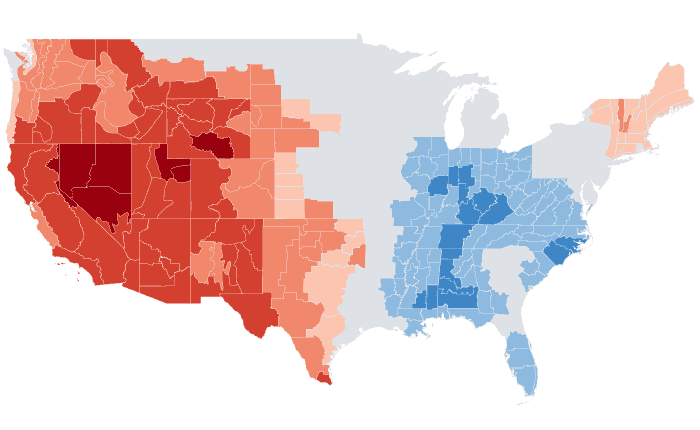 Observed temperature departure from normal for SON 2012