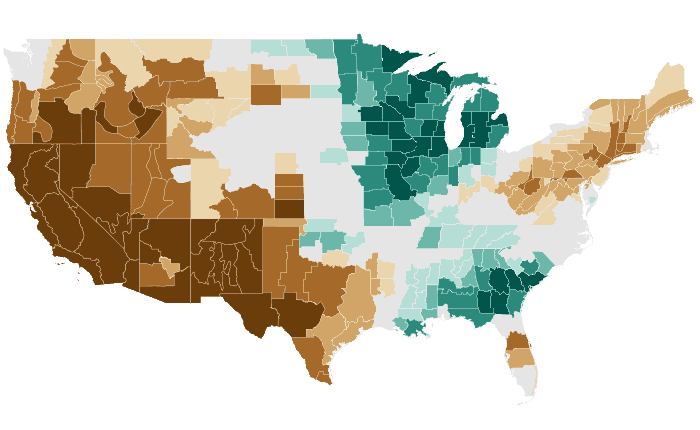 Observed precipitation departure from normal for FMA 2013