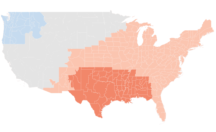NOAA Climate Prediction Center temperature outlook for MAM 2013, redrawn by division