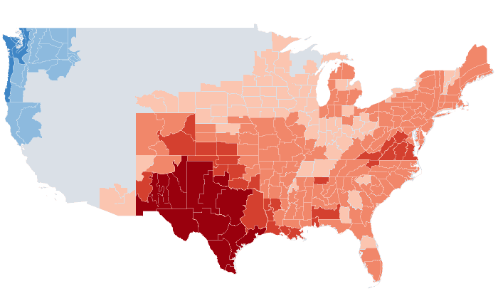 Temperature outlook map for MAM 2013