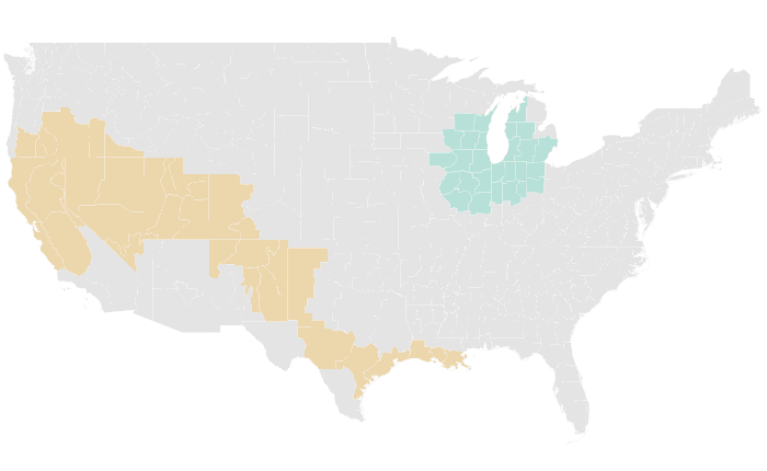 NOAA Climate Prediction Center precipitation outlook for AMJ 2013, redrawn by division