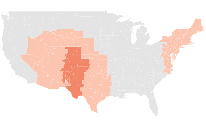 NOAA Climate Prediction Center temperature outlook for JJA 2013, redrawn by division