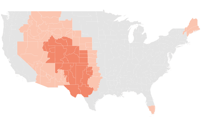 NOAA Climate Prediction Center temperature outlook for JAS 2013, redrawn by division