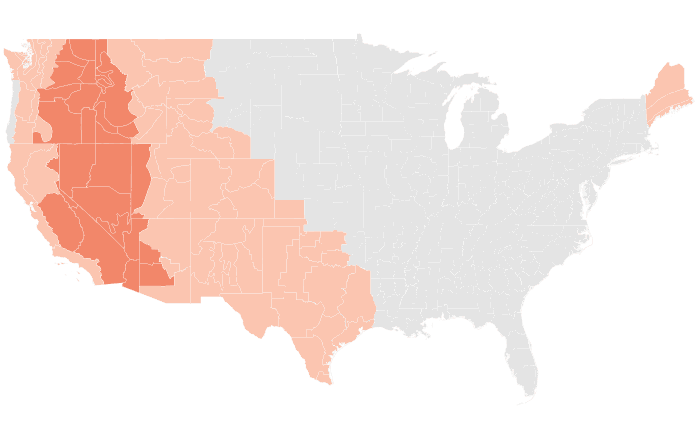 NOAA Climate Prediction Center temperature outlook for ASO 2013, redrawn by division