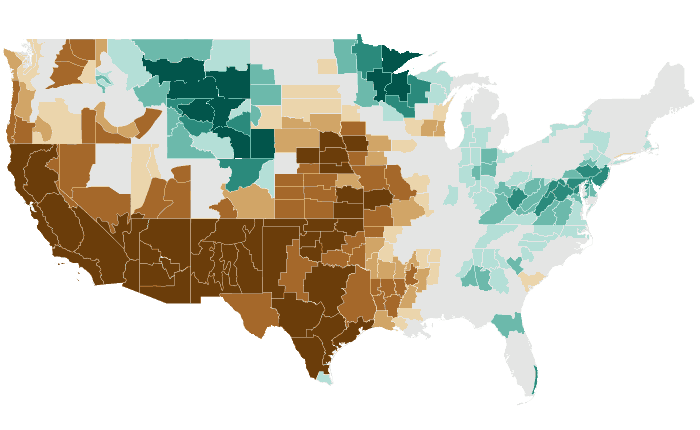 Observed precipitation departure from normal for DJF 2013-14