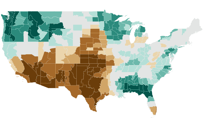 Observed precipitation departure from normal for FMA 2014