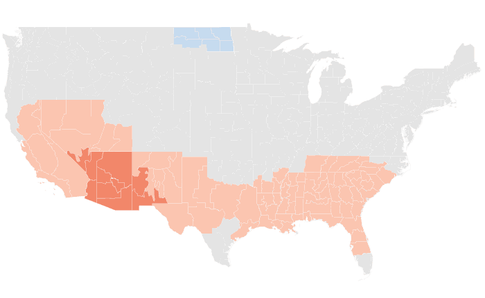 NOAA Climate Prediction Center temperature outlook for FMA 2014, redrawn by division