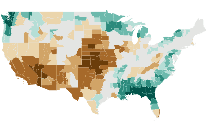 Observed precipitation departure from normal for MAM 2014