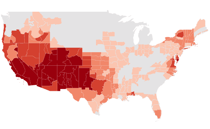 Temperature outlook map for MJJ 2014