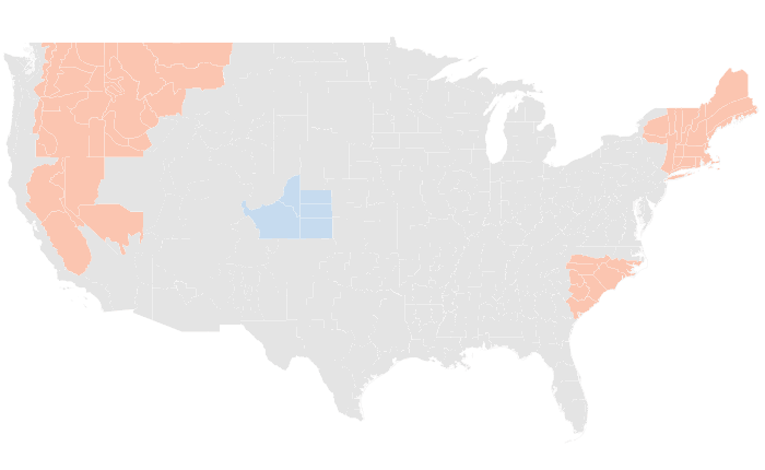 NOAA Climate Prediction Center temperature outlook for SON 2014, redrawn by division