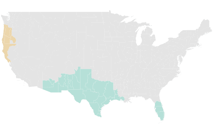 NOAA Climate Prediction Center precipitation outlook for OND 2014, redrawn by division