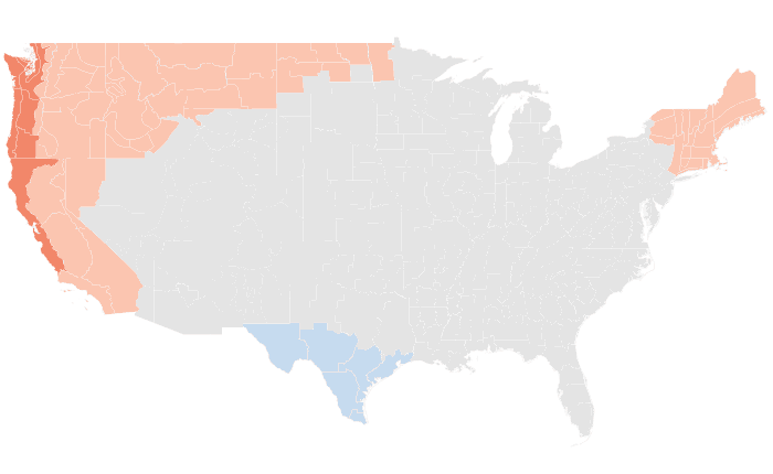 NOAA Climate Prediction Center temperature outlook for NDJ 2014-15, redrawn by division