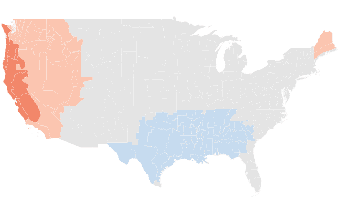 NOAA Climate Prediction Center temperature outlook for DJF 2014-15, redrawn by division