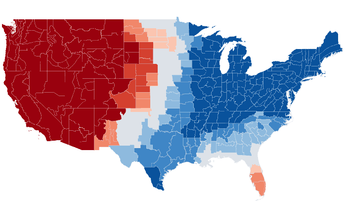 Observed temperature departure from normal for JFM 2015