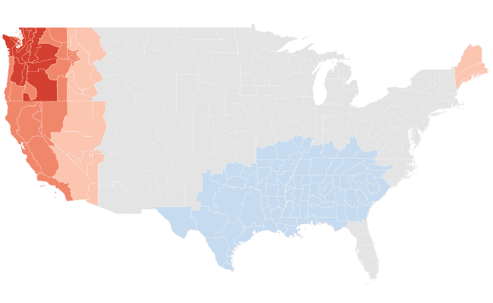 NOAA Climate Prediction Center temperature outlook for JFM 2015, redrawn by division