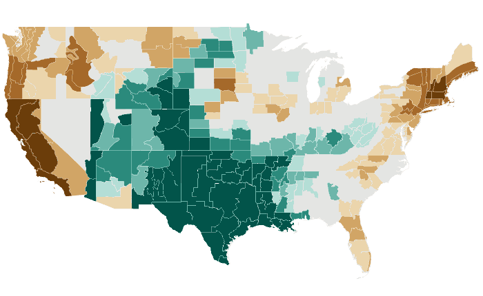 Observed precipitation departure from normal for MAM 2015