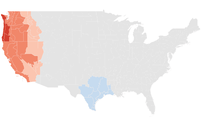NOAA Climate Prediction Center temperature outlook for MAM 2015, redrawn by division