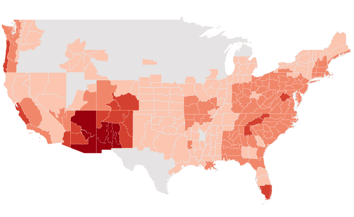 Temperature outlook map for AMJ 2015