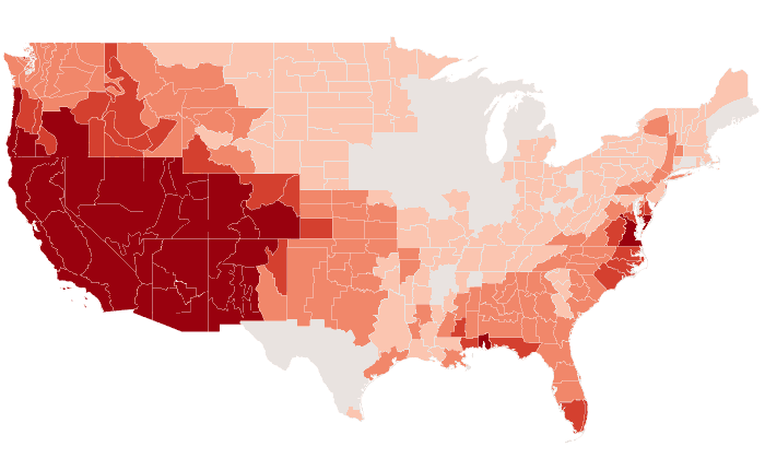 Temperature outlook map for MJJ 2015