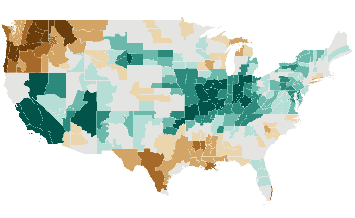 Observed precipitation departure from normal for JJA 2015