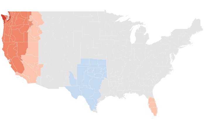 NOAA Climate Prediction Center temperature outlook for JJA 2015, redrawn by division