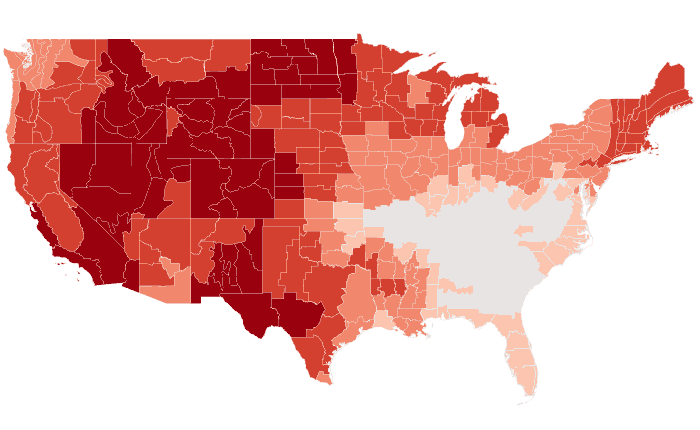 Observed temperature departure from normal for ASO 2015
