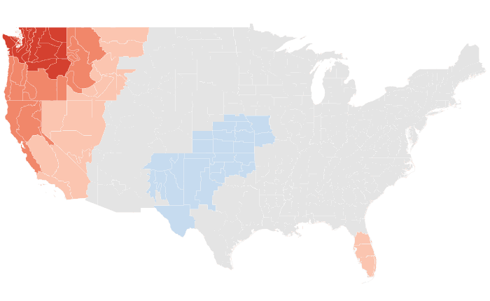 NOAA Climate Prediction Center temperature outlook for ASO 2015, redrawn by division