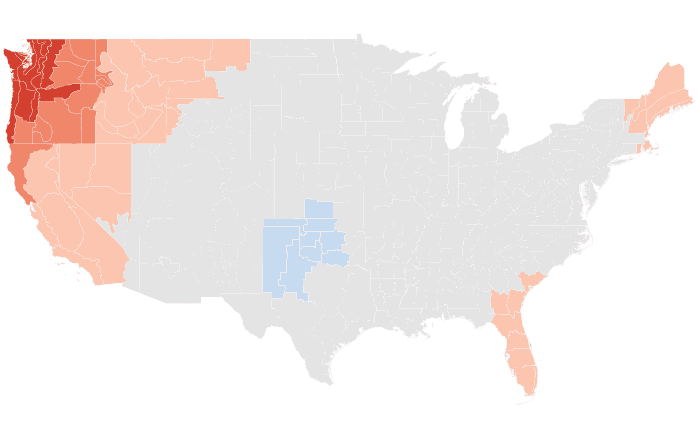 NOAA Climate Prediction Center temperature outlook for SON 2015, redrawn by division