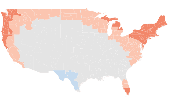 NOAA Climate Prediction Center temperature outlook for OND 2015, redrawn by division