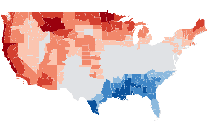 Temperature outlook map for NDJ 2015-16
