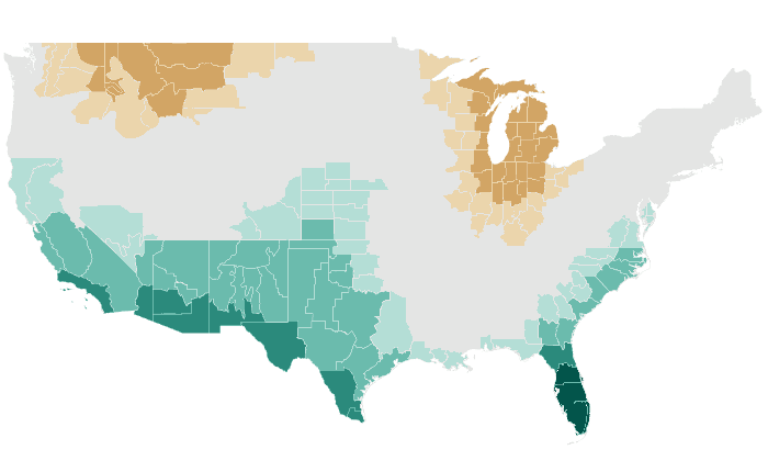 NOAA Climate Prediction Center precipitation outlook for JFM 2016, redrawn by division