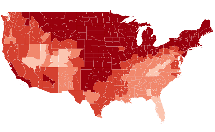 Observed temperature departure from normal for JFM 2016