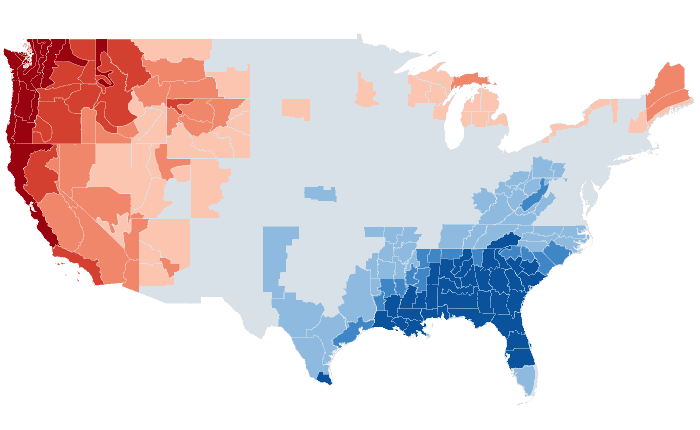 Temperature outlook map for JFM 2016