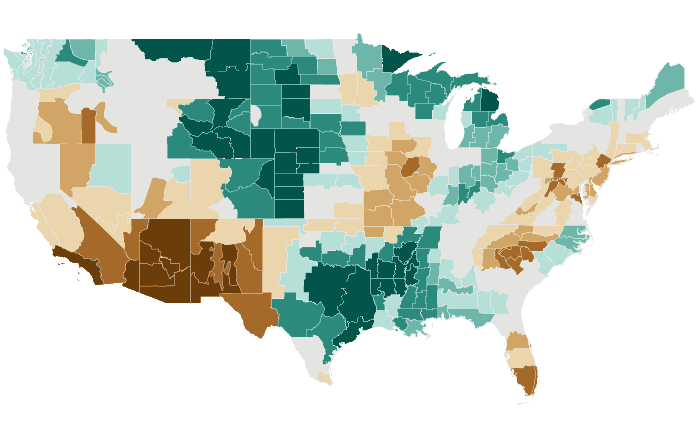 Observed precipitation departure from normal for FMA 2016