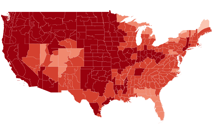 Observed temperature departure from normal for FMA 2016