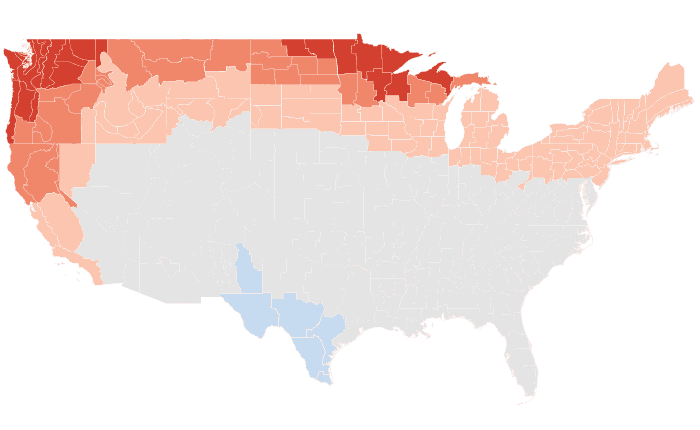 NOAA Climate Prediction Center temperature outlook for FMA 2016, redrawn by division