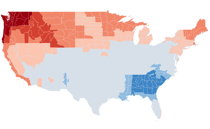 Temperature outlook map for FMA 2016