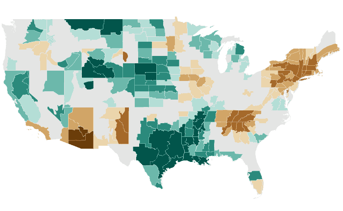 Observed precipitation departure from normal for MAM 2016