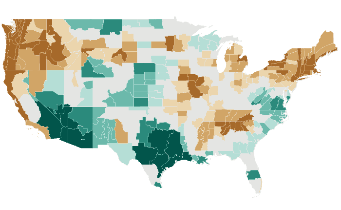 Observed precipitation departure from normal for AMJ 2016