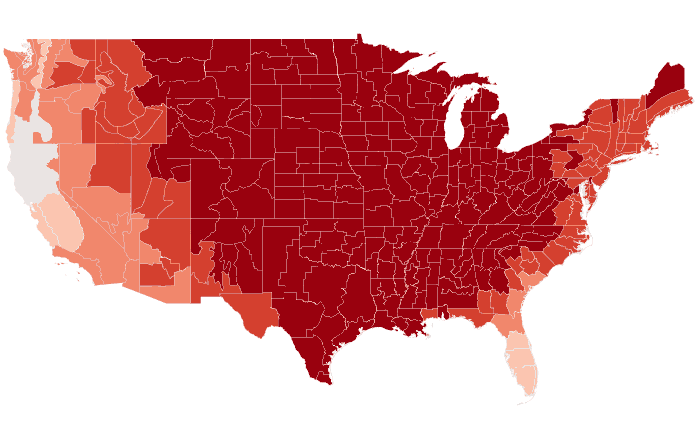 Observed temperature departure from normal for SON 2016