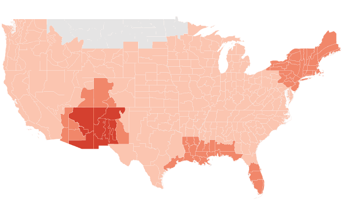 NOAA Climate Prediction Center temperature outlook for SON 2016, redrawn by division