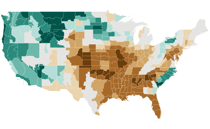 Observed precipitation departure from normal for OND 2016