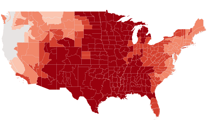 Observed temperature departure from normal for OND 2016