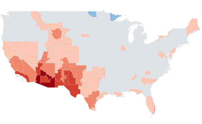 Temperature outlook map for JFM 2017