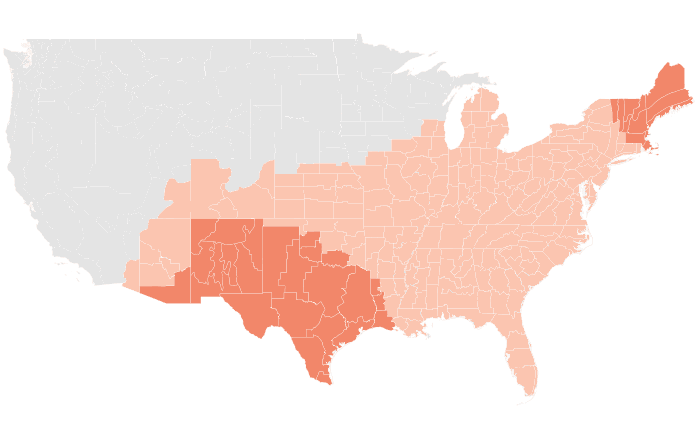 NOAA Climate Prediction Center temperature outlook for MAM 2017, redrawn by division