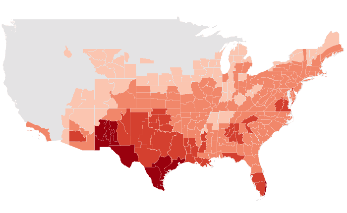 Temperature outlook map for MAM 2017