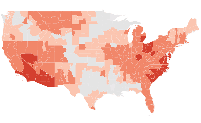 Observed temperature departure from normal for AMJ 2017