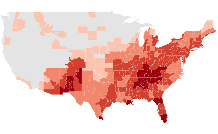 Temperature outlook map for AMJ 2017